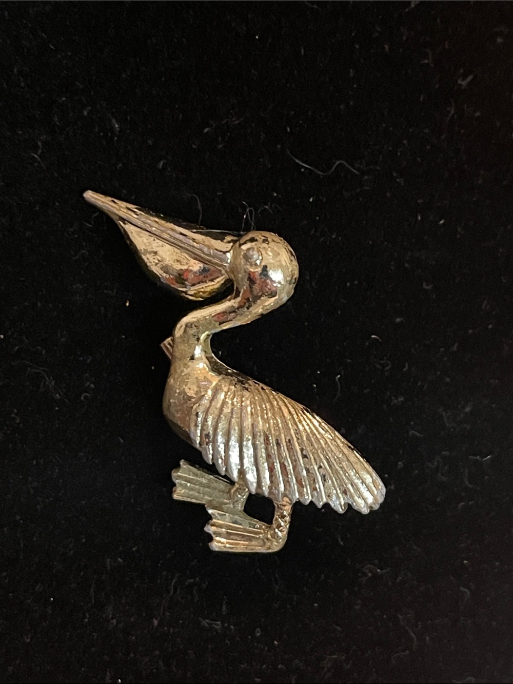 Gold tone Pelican Brooch - Elegant Women’s Bird Pin
